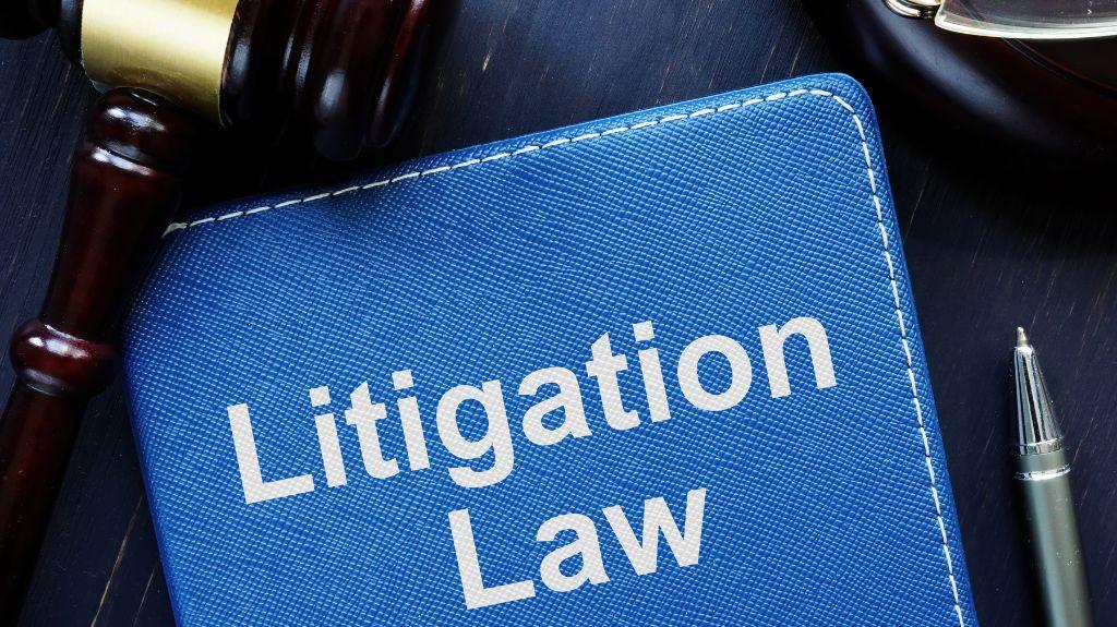 Blue Litigation Law Book with Gavel