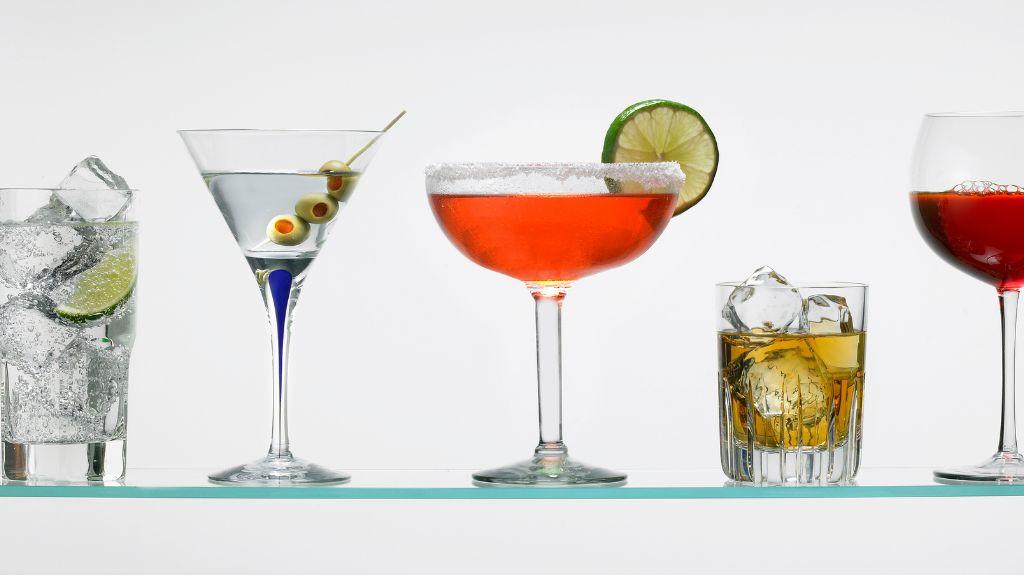 Mixed Drinks on a White Background