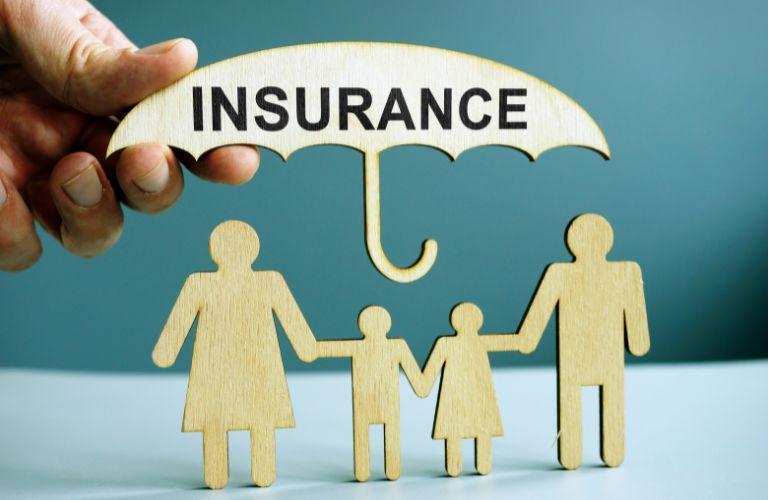 Family Cutouts with Life Insurance Umbrella
