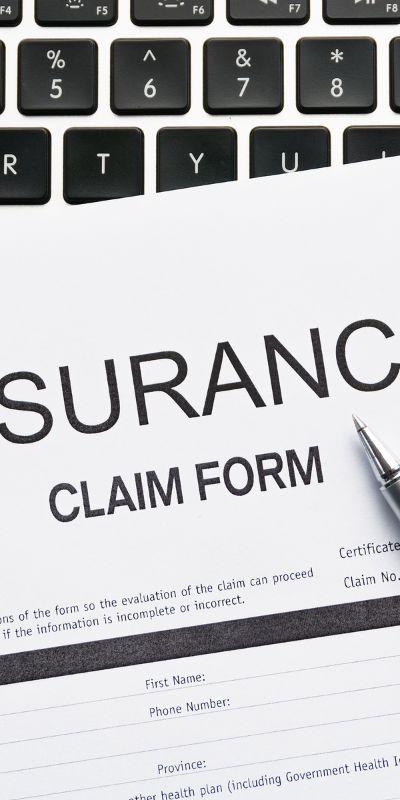 Insurance Claim Form on a Keyboard