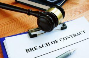 Breach of Contract Document with a Gavel